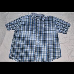 Blue Green Black White Plaids Shirt